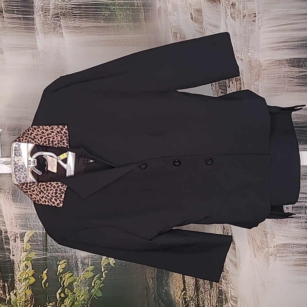 Be Smart Womens 7/8 animal print trim business suit 7/8 top, jacket & skirt Set